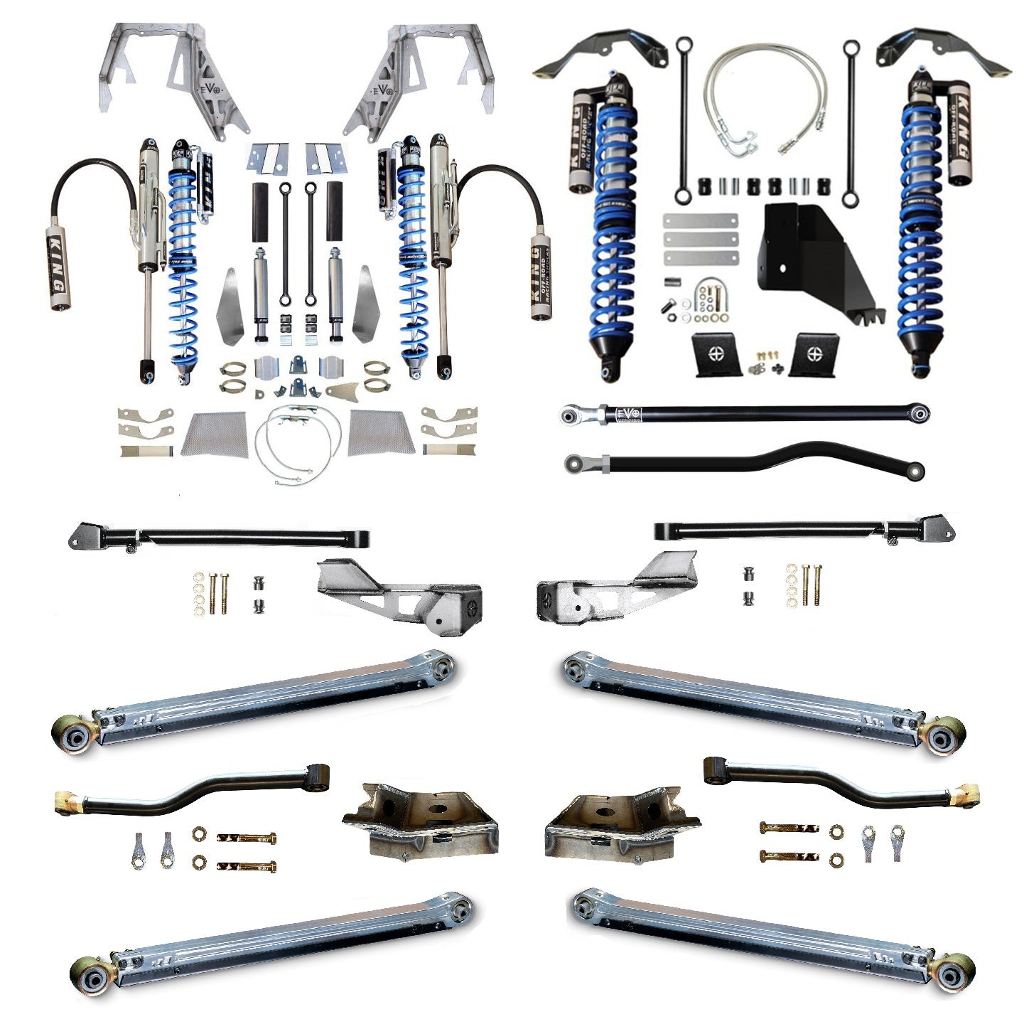 JT (DIESEL) KING Front Double Throw Down Rear 2.5 Inch KING Coilover B