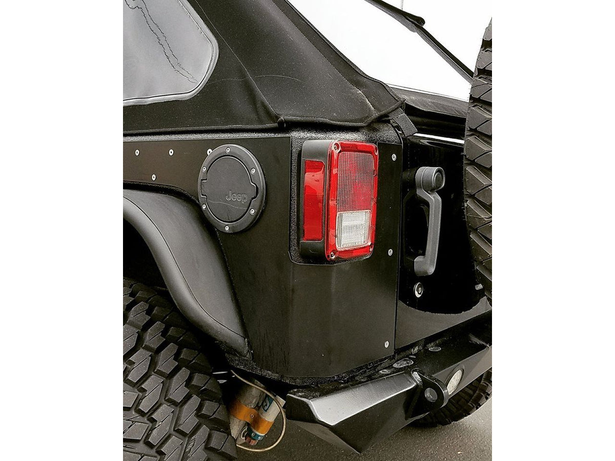 REAR ROCKSKIN OE TAIL LIGHT CORNERS (RAW) STEEL FOR JK | EVO