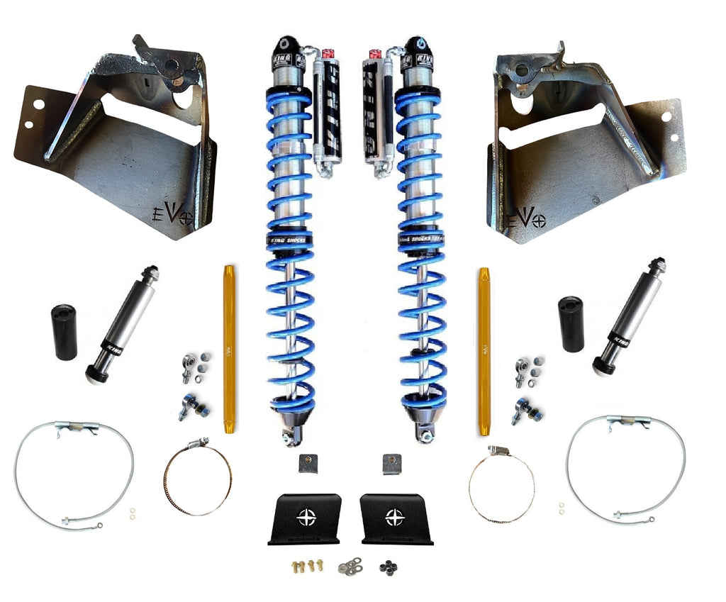 14" Inch Travel EVO SPEC KING REAR FABRICATION Shock Tower 2.5" or 3.0" COILOVER BLACK FOR JT GLADIATOR