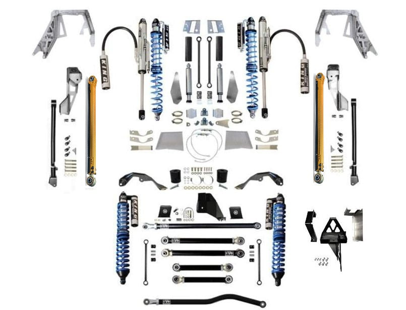 JT (DIESEL) KING Front Double Throw Down Long Arm Rear 2.5 Inch KING Coilover Bypass PRO PLUS JEEP GLADIATOR