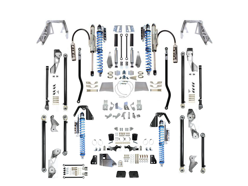 392 KING Front 2.5 Inch Double Throwdown Rear 2.5 Inch Coilover Bypass HC Long Arm PRO PLUS, BLACK, 4 Door